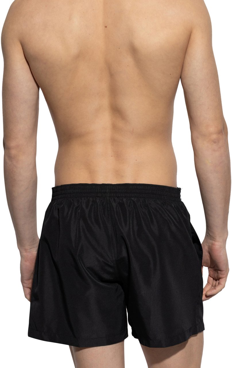 Balmain Embroidered Logo Swim Shorts Zwart