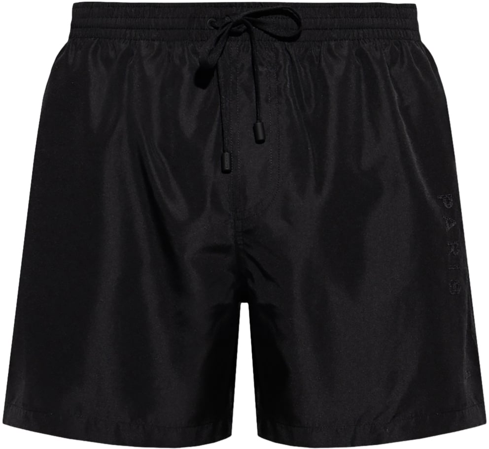Balmain Embroidered Logo Swim Shorts Zwart