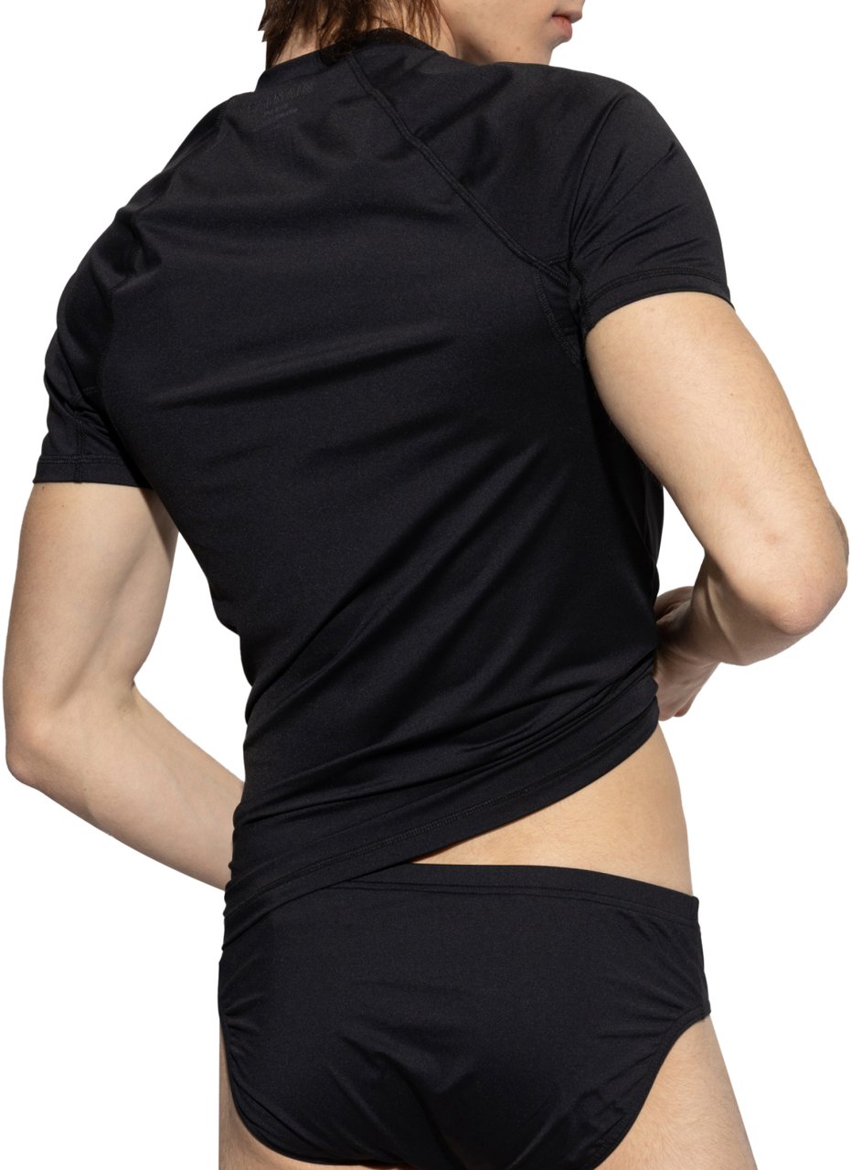 Balmain Raglan Logo Patch T-shirt Zwart