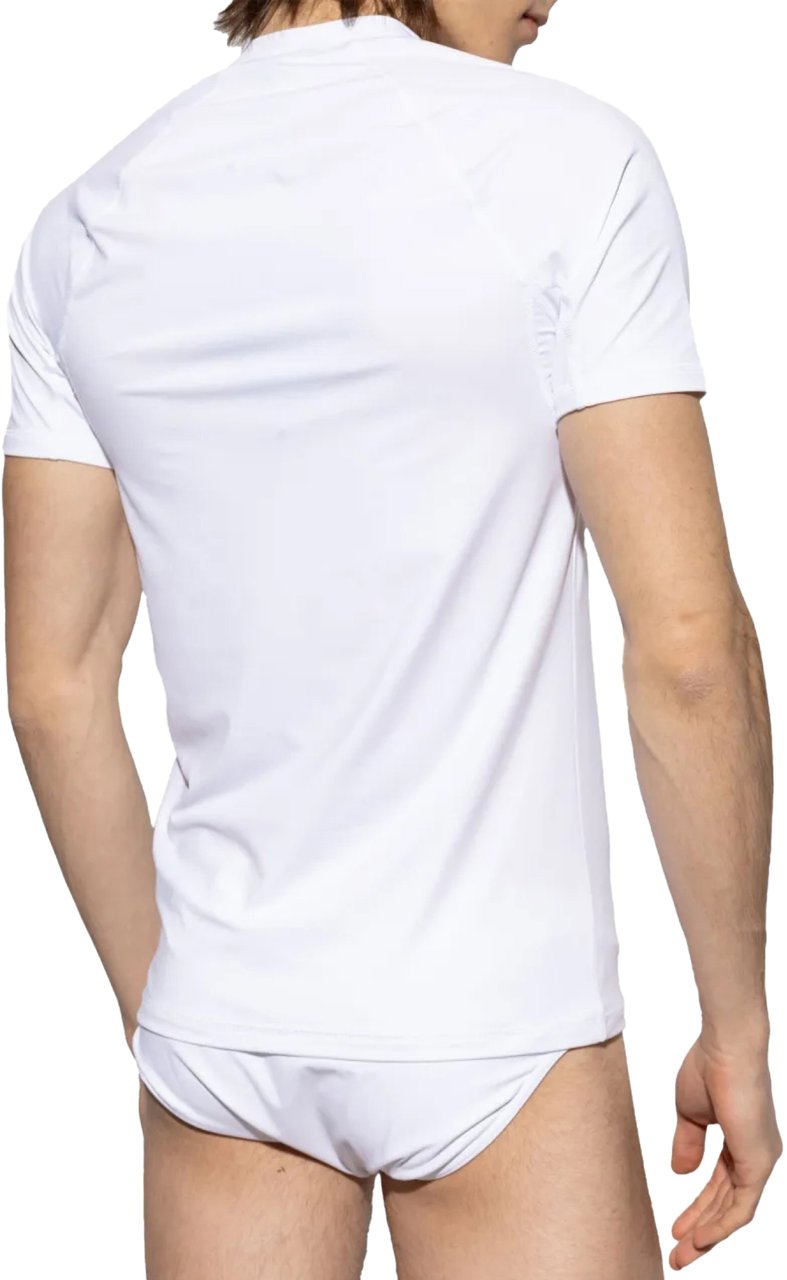 Balmain Raglan Logo Patch T-shirt Wit