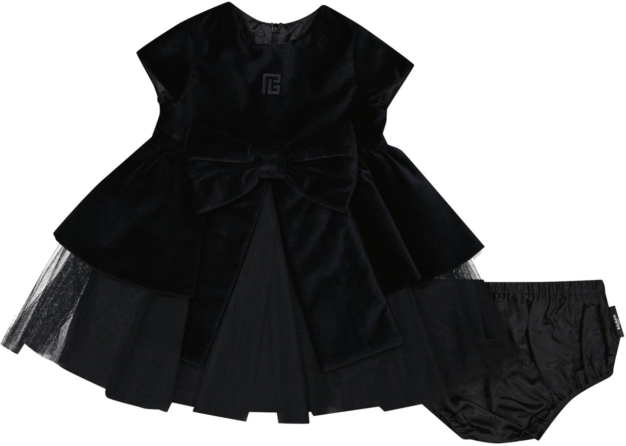 Balmain Balmain Baby Meisjes Jurk In Zwart Zwart