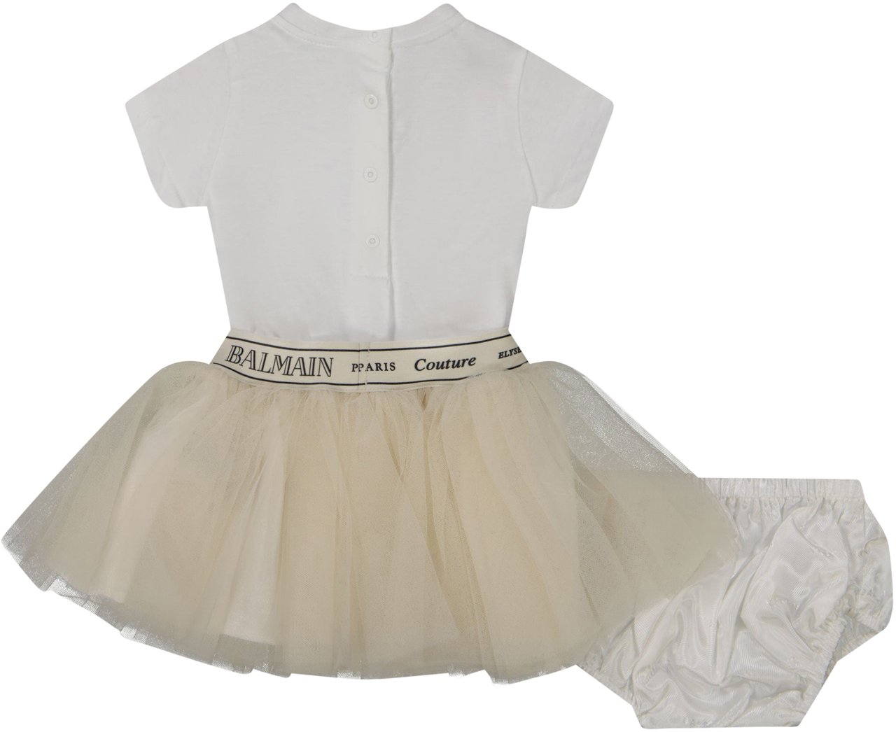 Balmain Balmain Baby Meisjes Jurk In Wit Wit