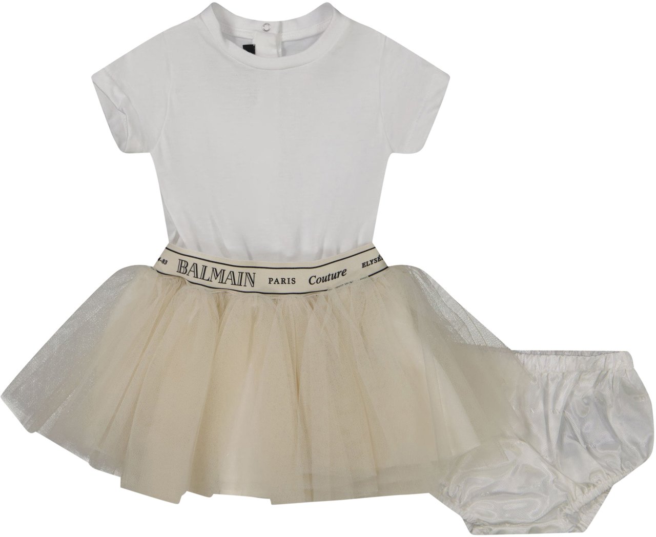 Balmain Balmain Baby Meisjes Jurk In Wit Wit