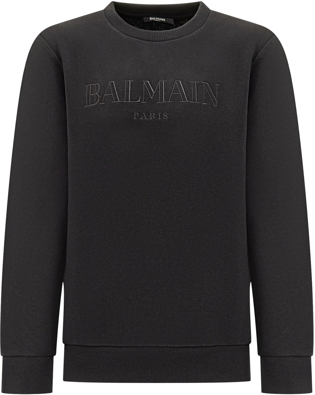 Balmain Felpa Nera Balmain Kids con Logo Ricamato Zwart