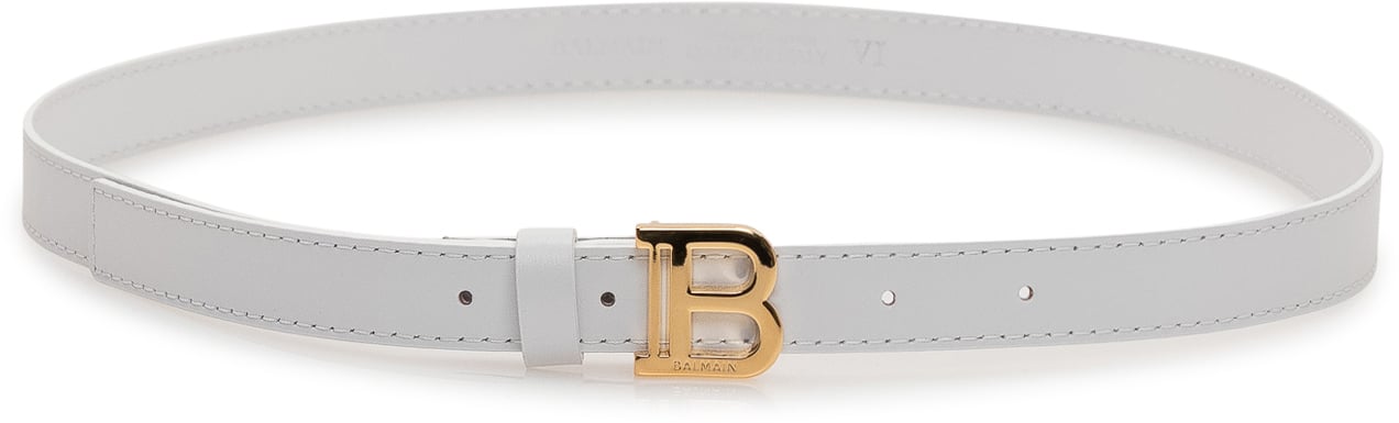 Balmain Cintura in Pelle con Fibbia Logo Wit