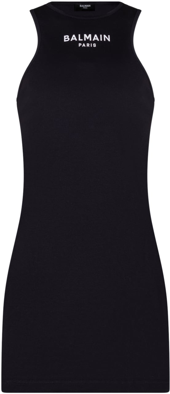 Balmain Abito in Jersey con Logo Zwart