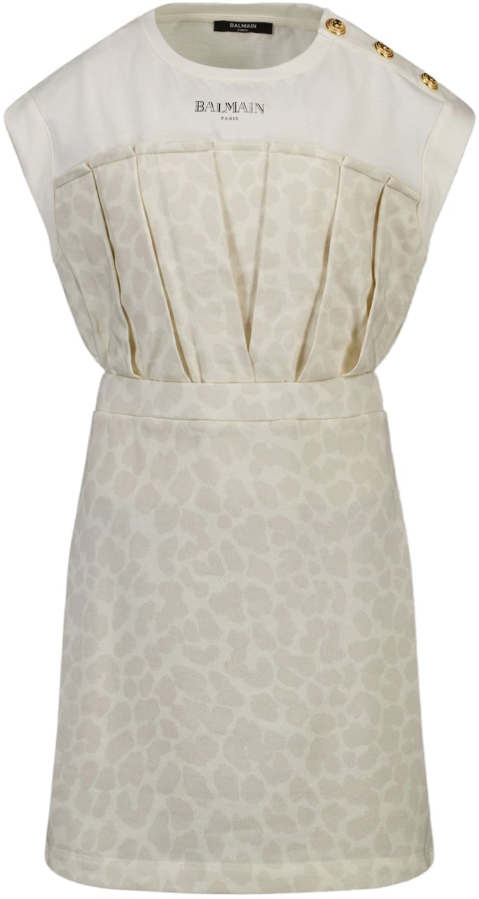 Balmain Balmain Kinder Meisjes Jurk In Off White Wit