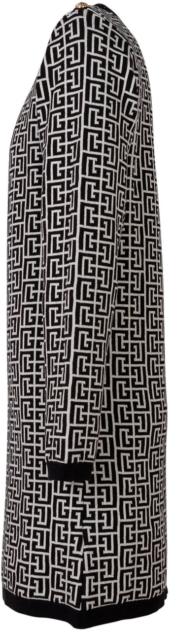 Balmain Abito in Maglia con Motivo Geometrico Zwart