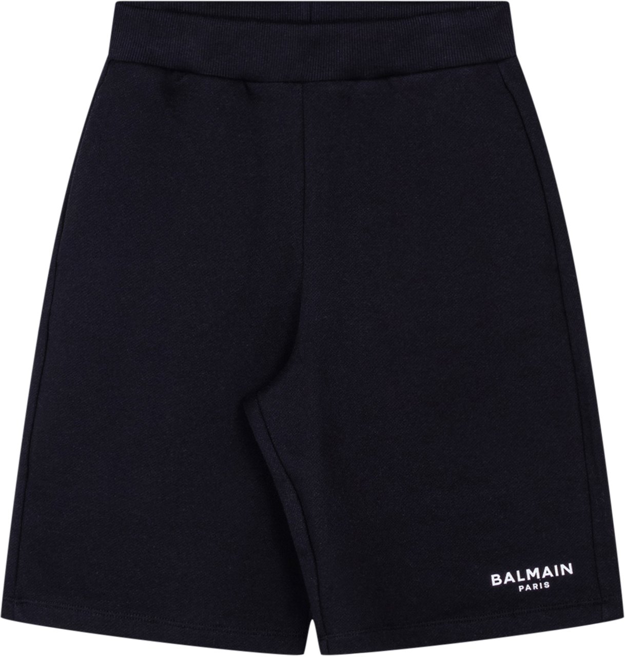 Balmain Bermuda in Jersey con Vita Elasticizzata e Logo Zwart