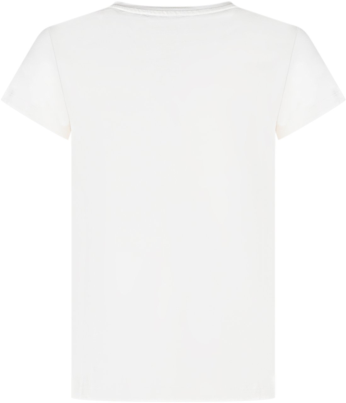 Balmain T-shirt con Logo Frontale e Bottoni su Spalla Wit
