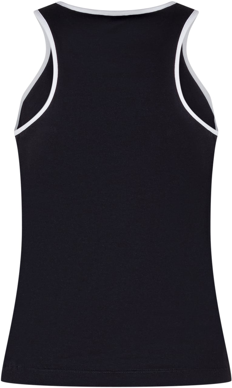 Balmain Top in Jersey con Logo Frontale Zwart