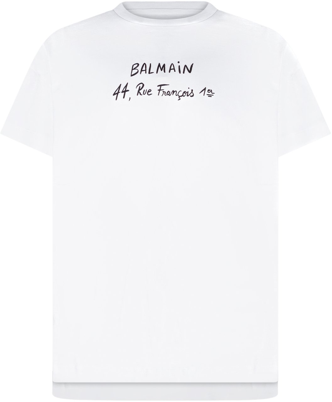 Balmain T-shirt con Stampa Frontale e Girocollo Wit