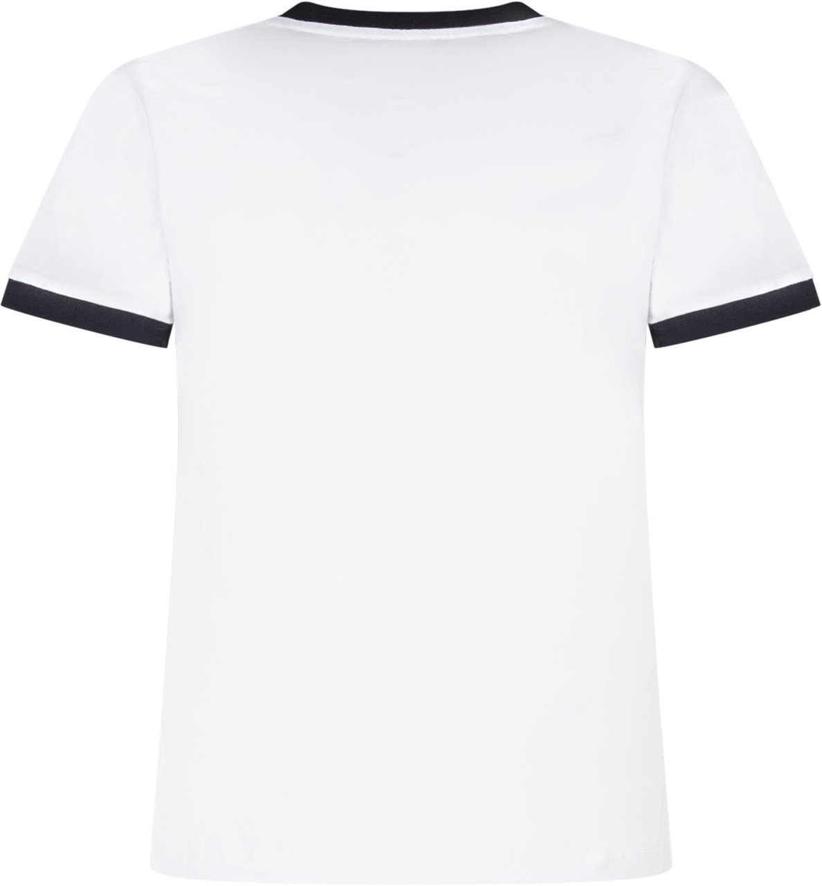 Balmain T-shirt con Logo Frontale e Profili a Contrasto Wit