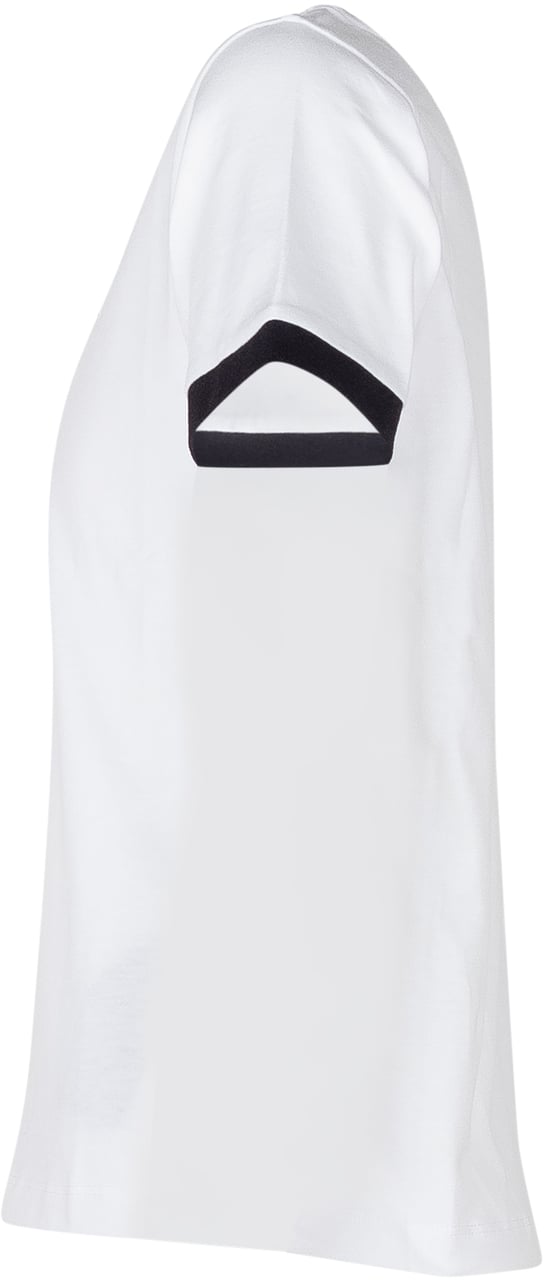 Balmain T-shirt con Logo Frontale e Profili a Contrasto Wit