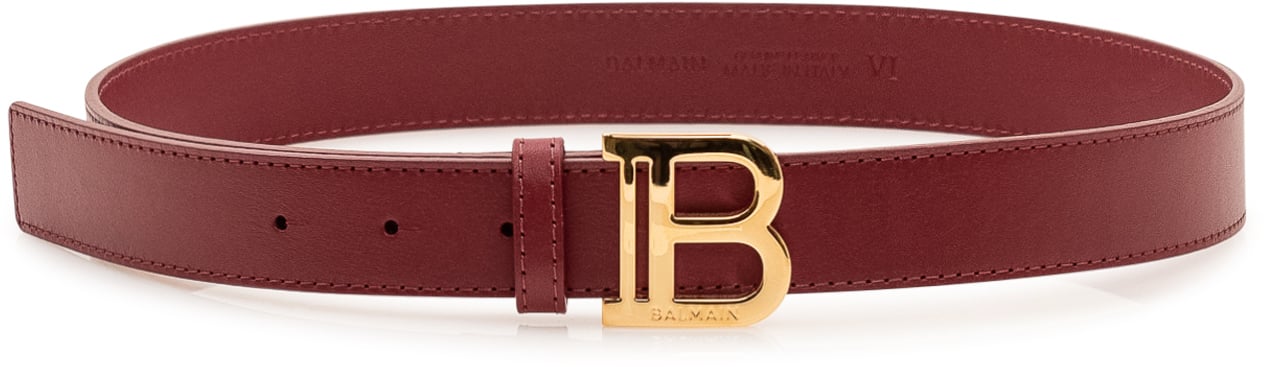 Balmain Cintura con Fibbia Logo Maroon