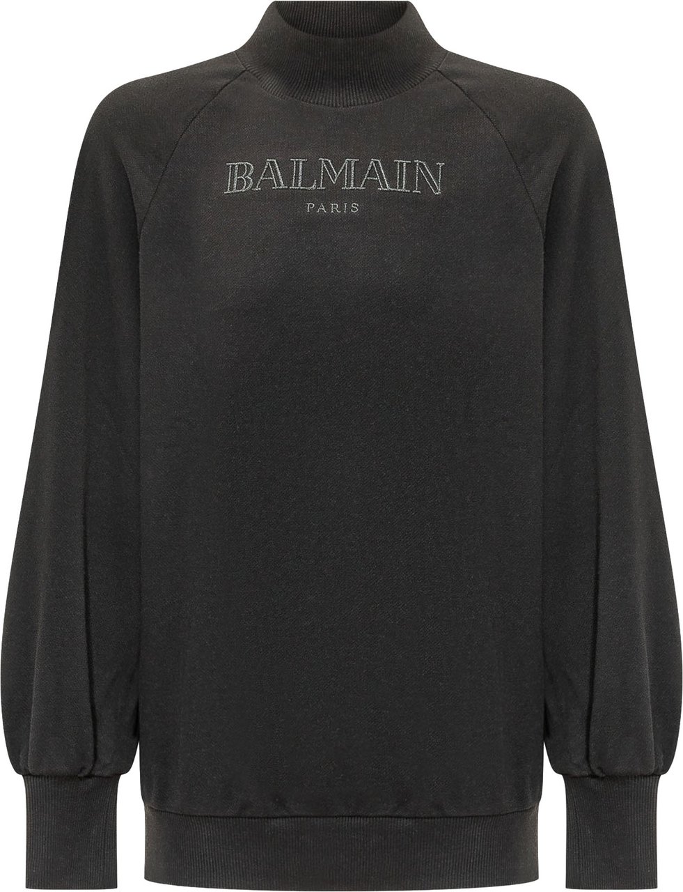 Balmain Felpa a Collo Alto con Lettering Donkergrijs