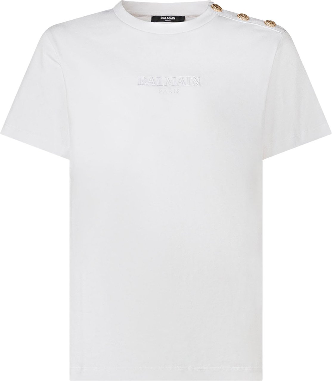 Balmain T-shirt con Bottoni Decorativi Wit