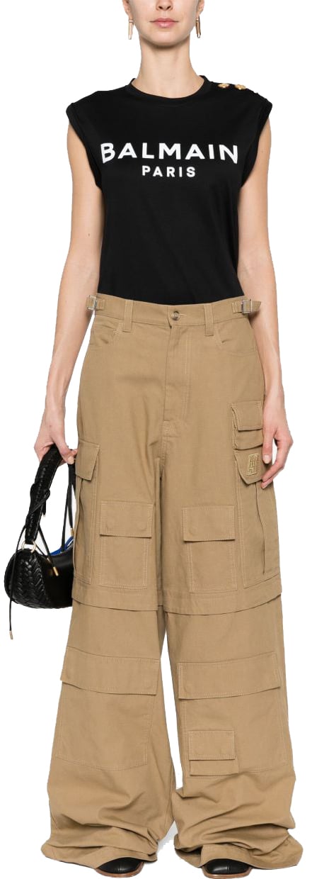 Balmain Top Noir Blanc Zwart