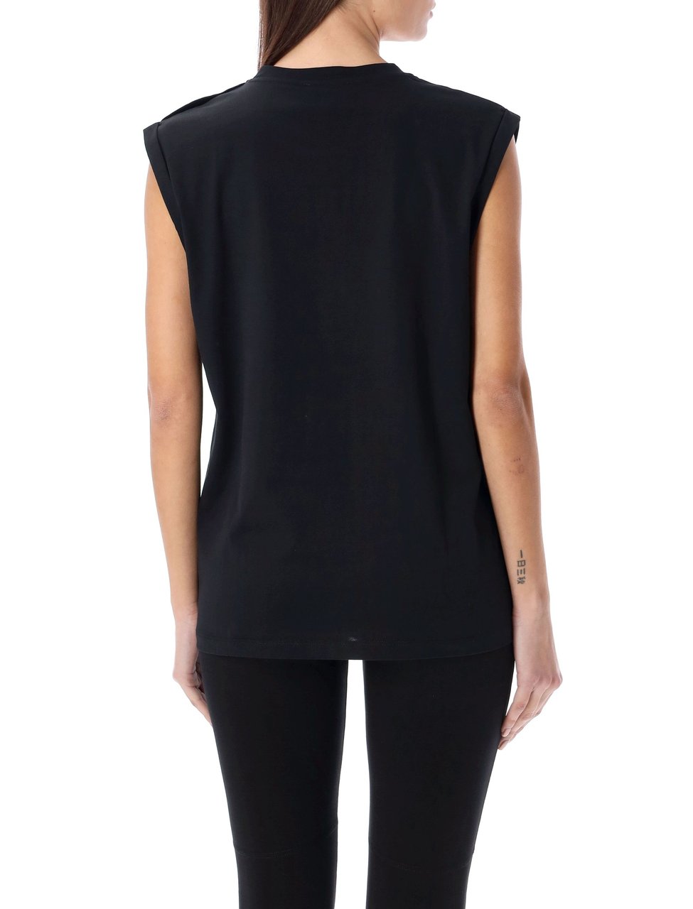 Balmain Tank Top 3 Btn Logo Nero Zwart