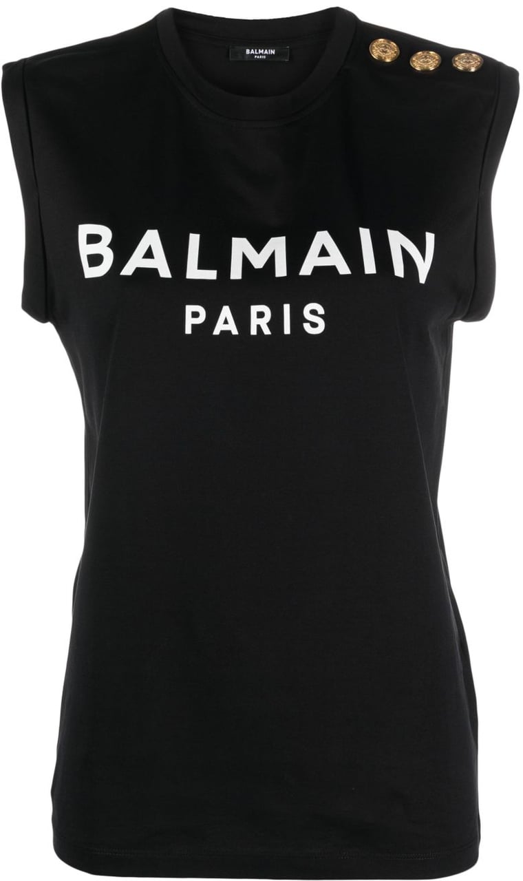 Balmain Top Noir Blanc Zwart