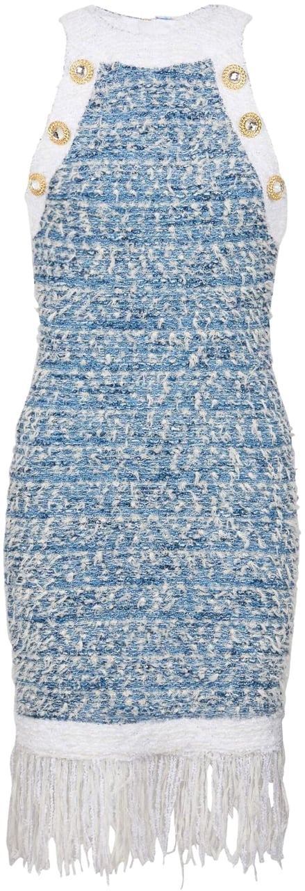Balmain Dresses Light Bluewhite Blauw