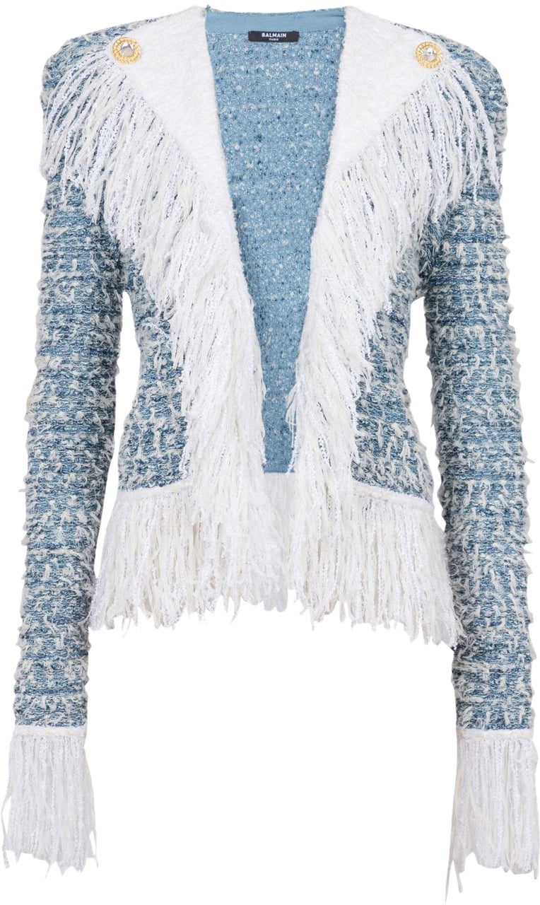 Balmain Jackets Light Bluewhite Blauw