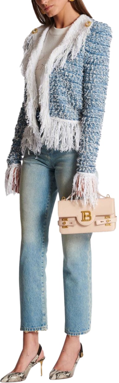 Balmain Jackets Light Bluewhite Blauw
