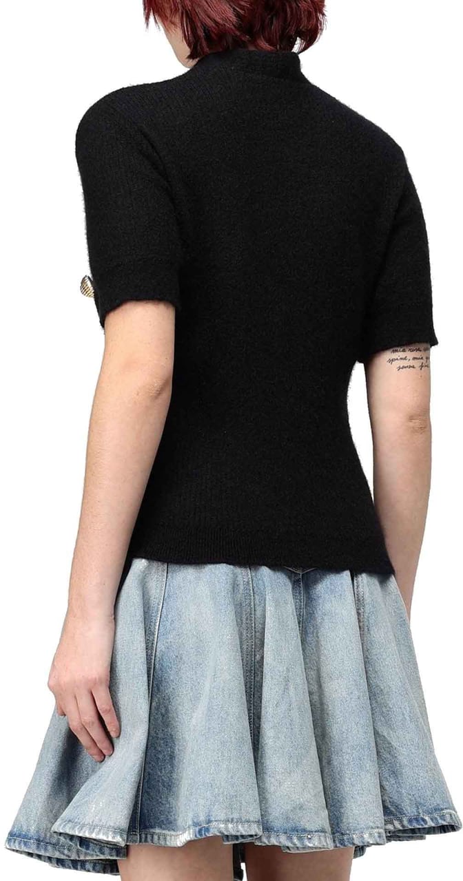 Balmain Balmain Wool Blend Top Zwart