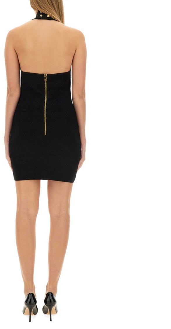 Balmain Mini "Vichy" Dress Zwart