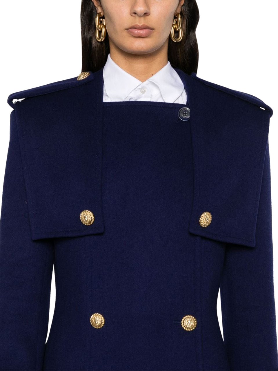 Balmain Coats Blue Blauw