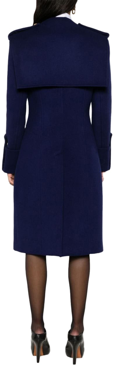 Balmain Coats Blue Blauw
