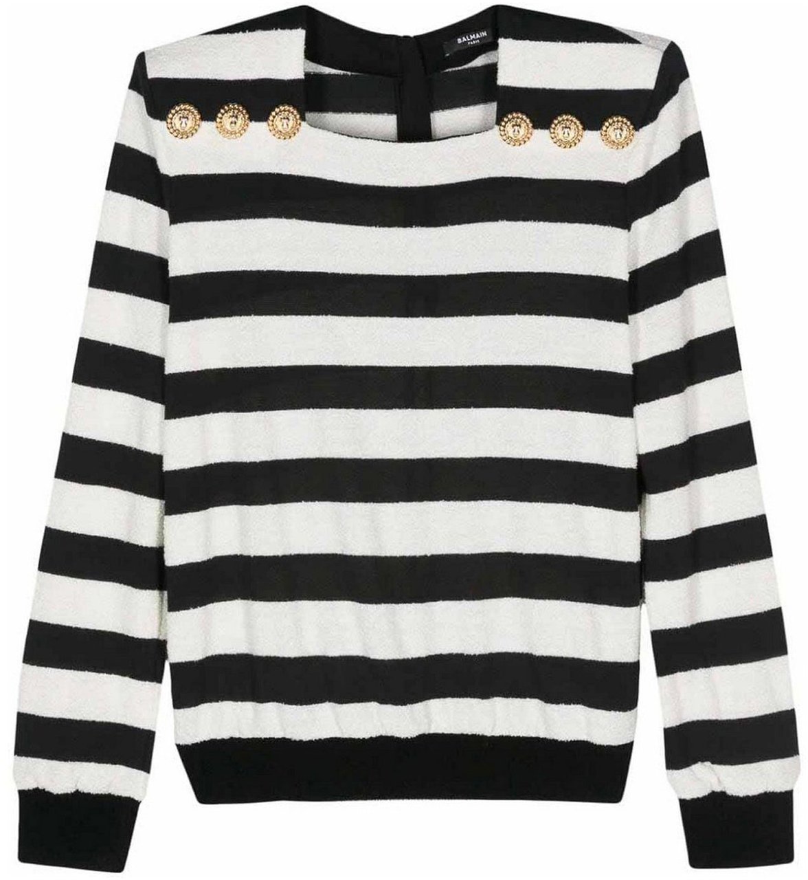 Balmain Balmain Striped Jersey Top Zwart