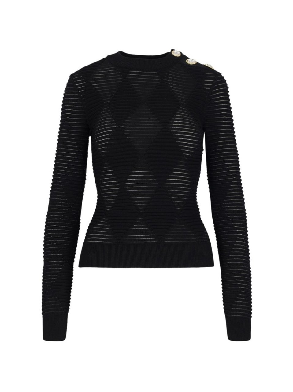 Balmain Textured Sweater – Black Zwart