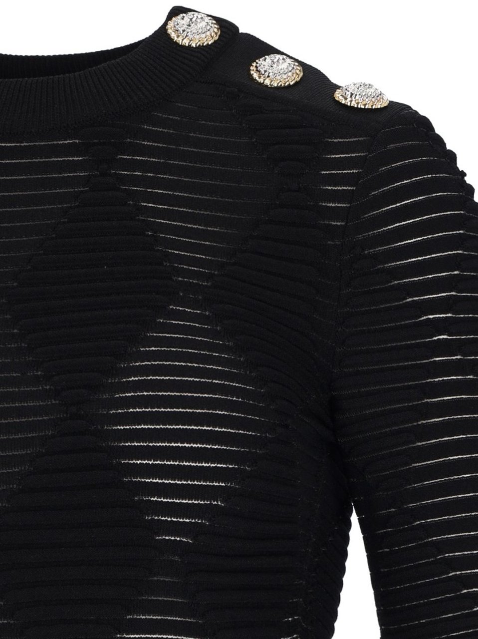 Balmain Textured Sweater – Black Zwart