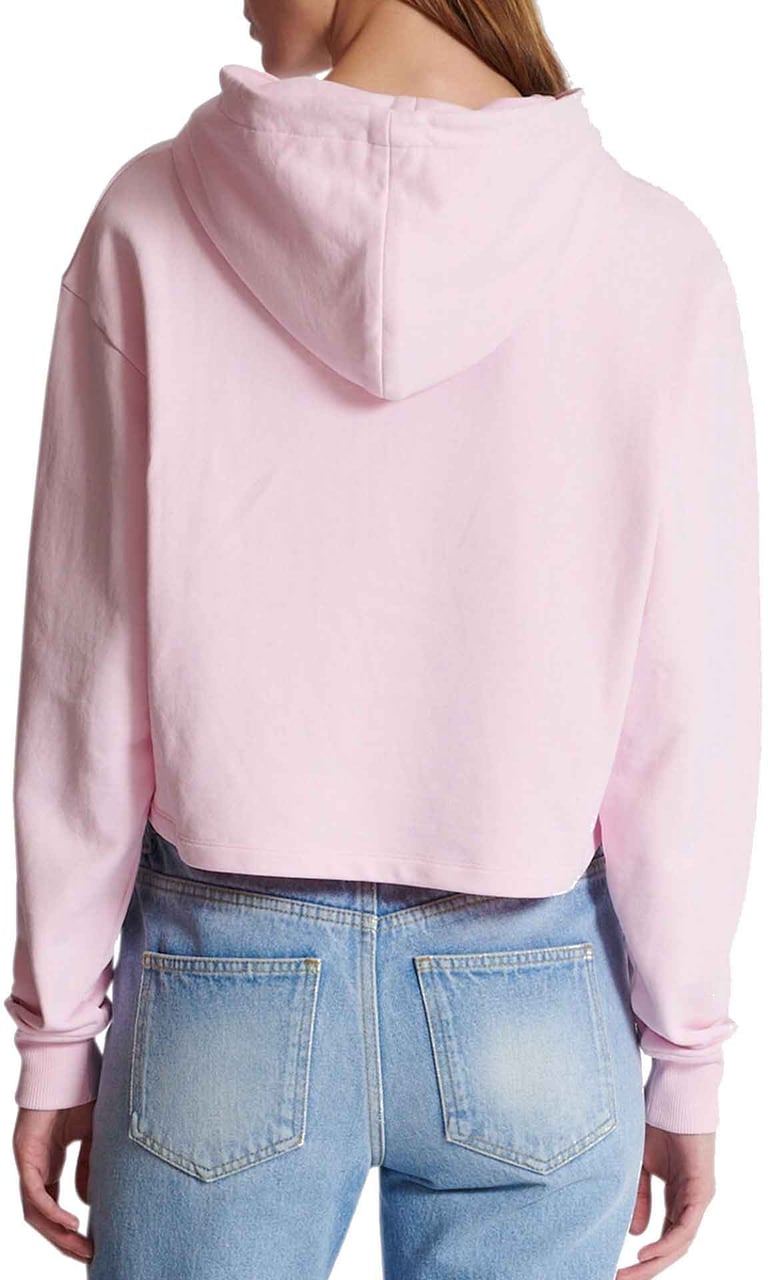 Balmain Balmain Flocked Paris Sweatshirt Roze