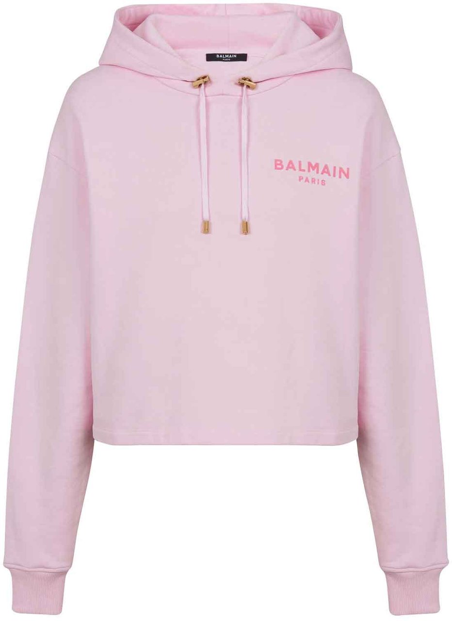 Balmain Balmain Flocked Paris Sweatshirt Roze
