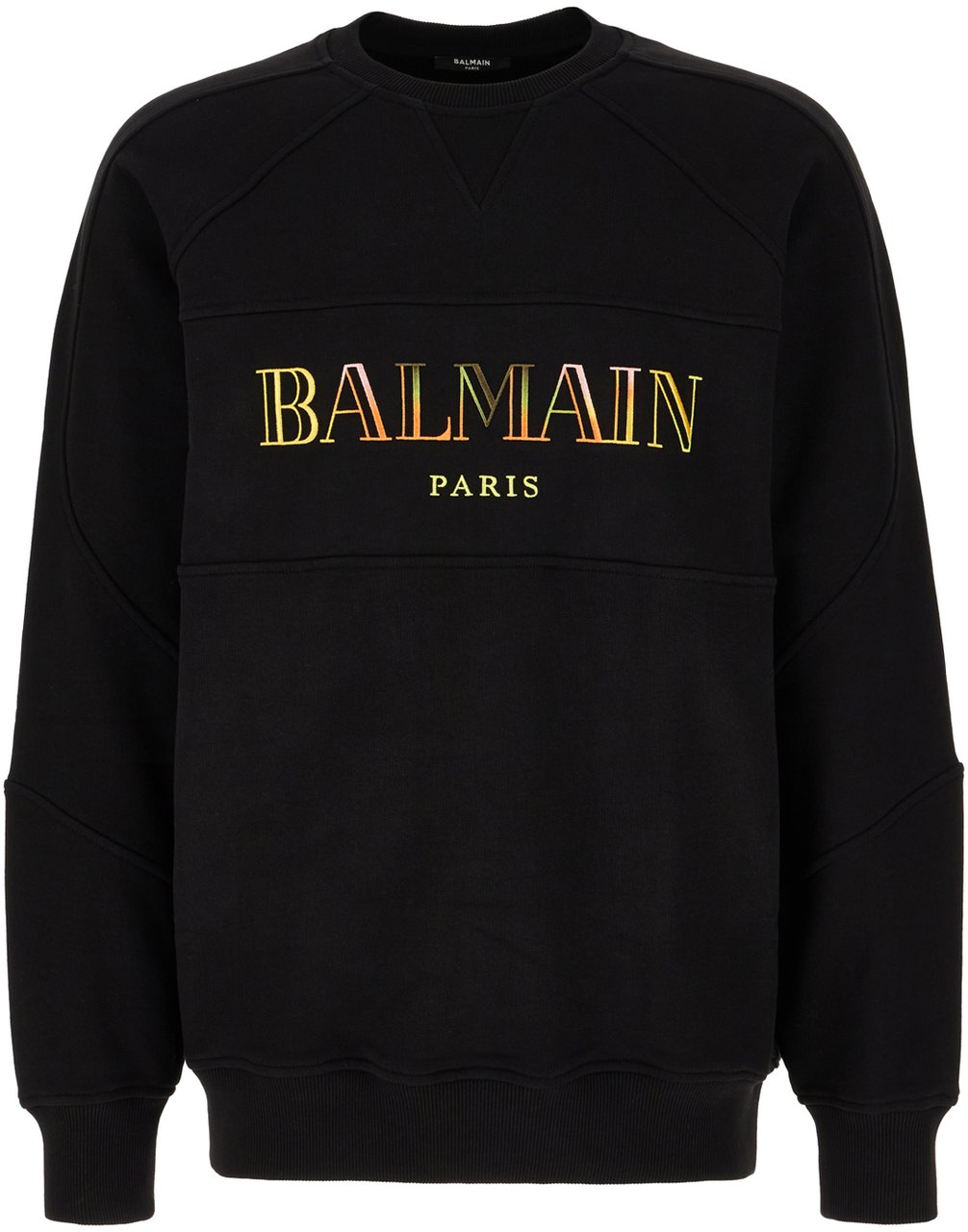 Balmain Balmain Black stretch cotton sweatshirt Zwart