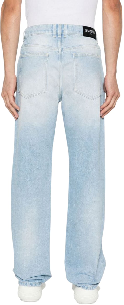 Balmain Trousers Blue Denim Blauw