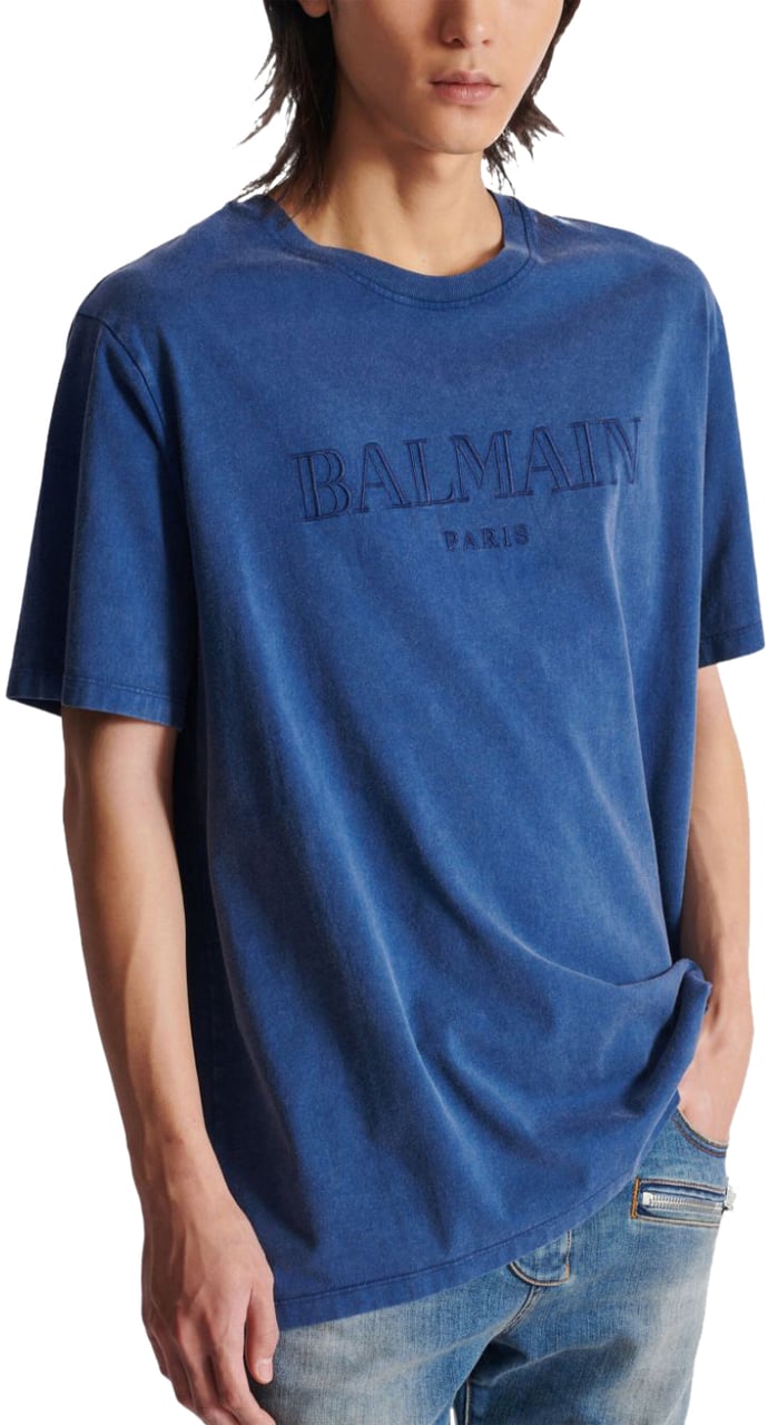 Balmain T-Shirts And Polos Blue Blauw