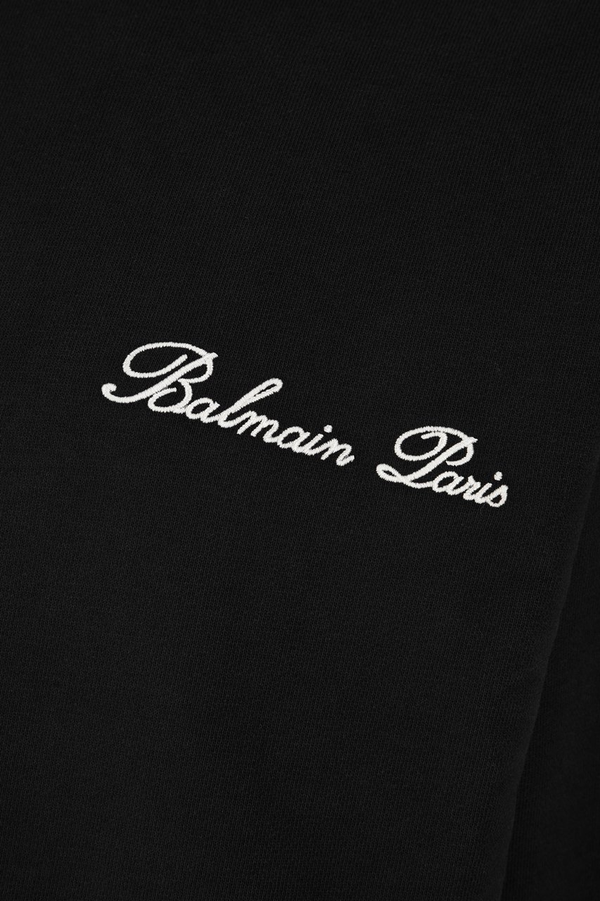 Balmain Black cotton sweatshirt Zwart