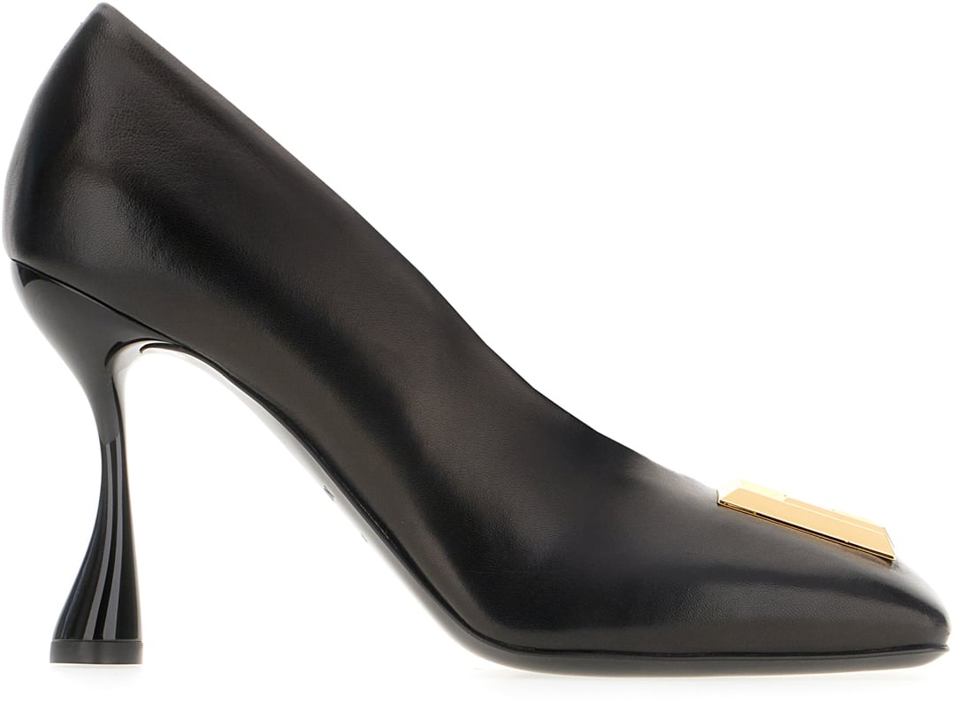 Balmain Balmain Black leather pumps Zwart