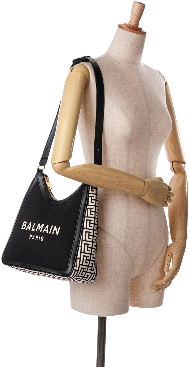 Balmain Canvas B-Army 26 Shoulder Bag Zwart