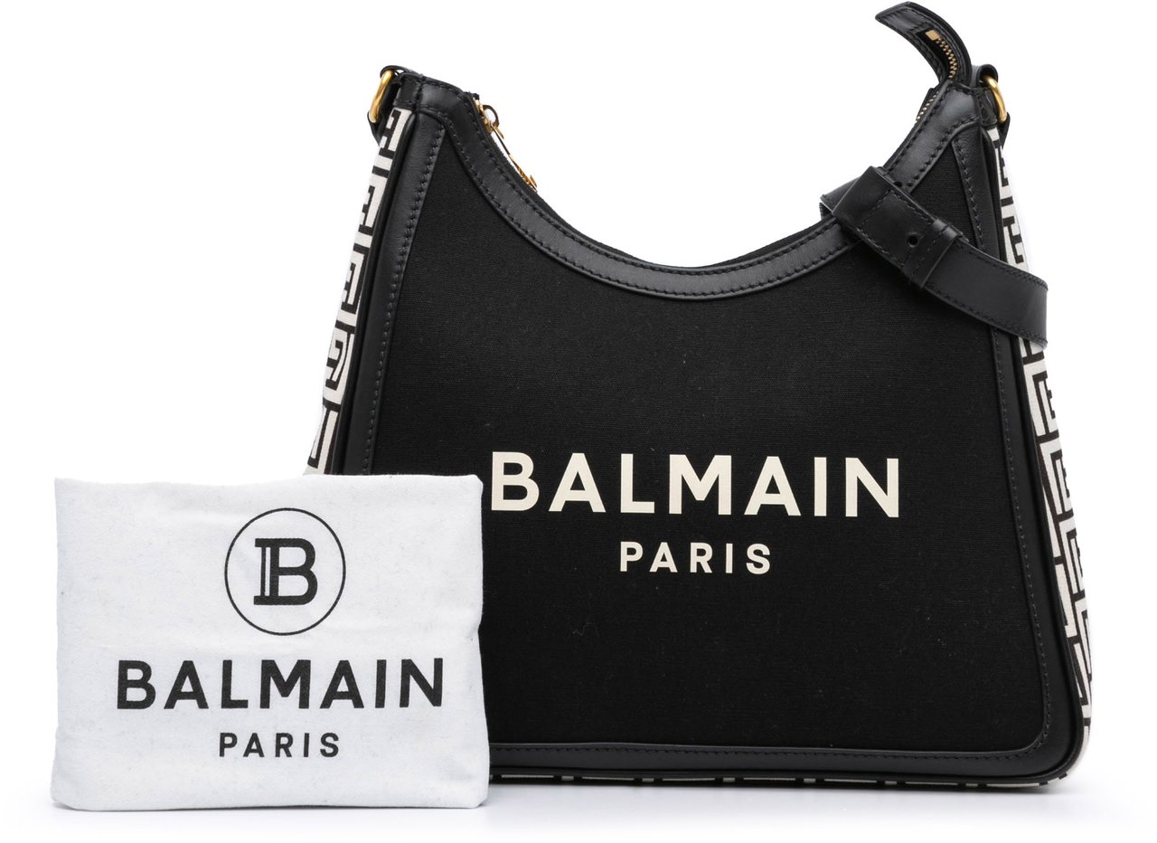Balmain Canvas B-Army 26 Shoulder Bag Zwart