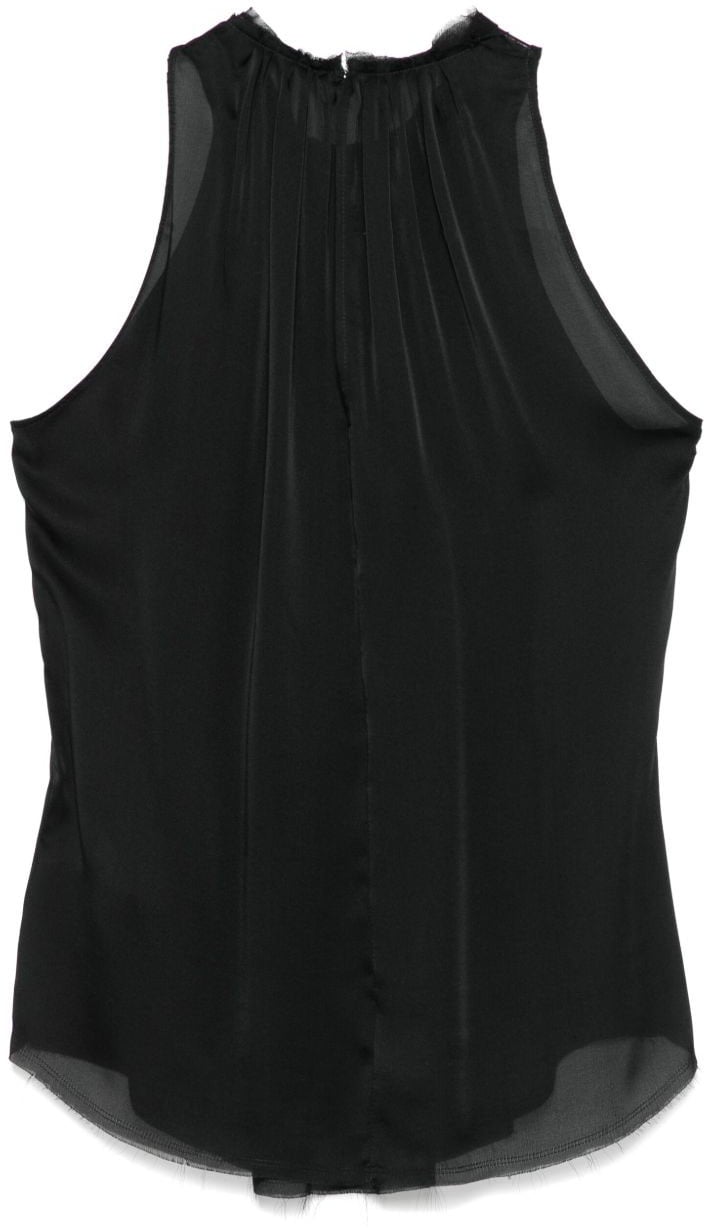 Balmain Sleeveless Black Top Zwart