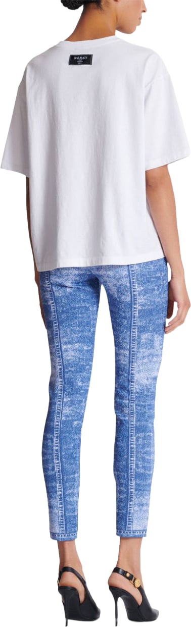 Balmain Top White/Black/Red Wit