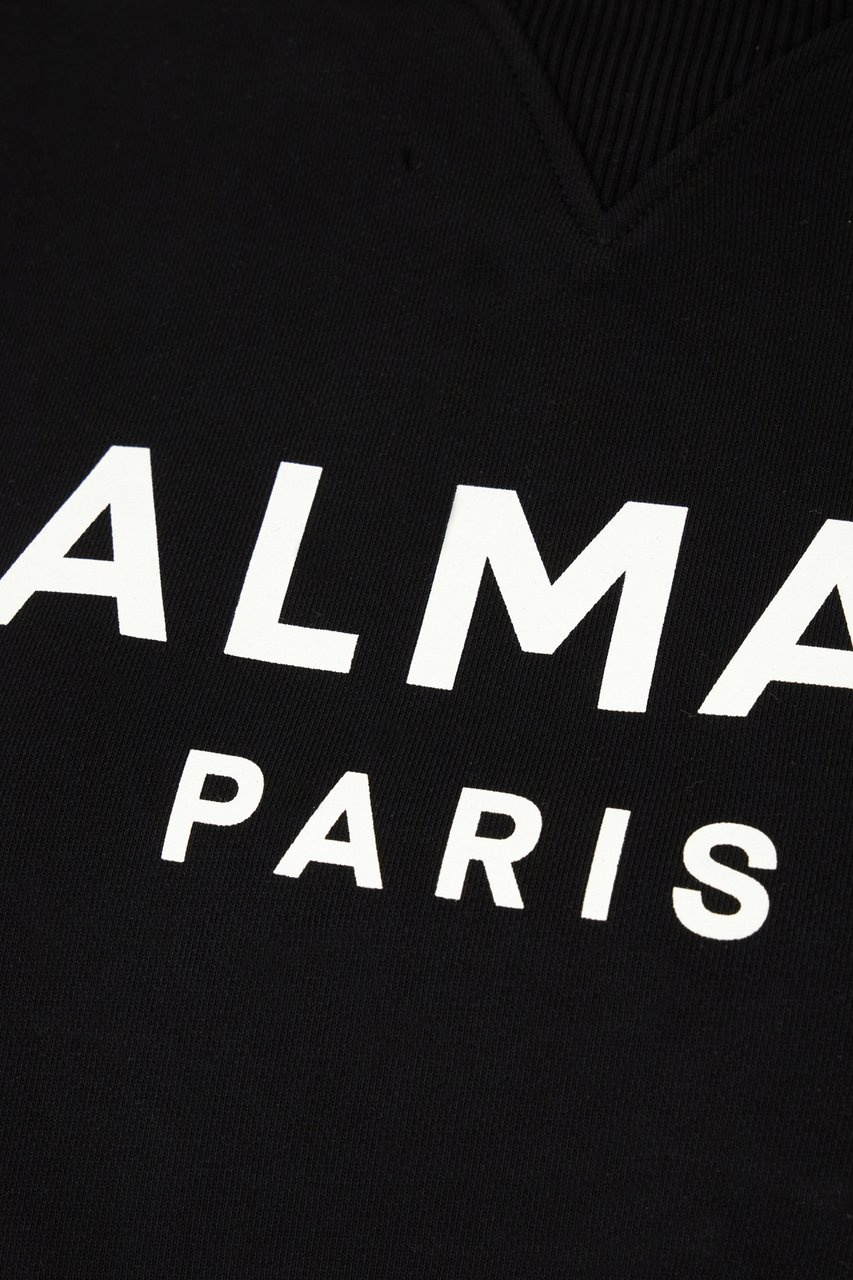 Balmain Balmain Black cotton sweatshirt Zwart
