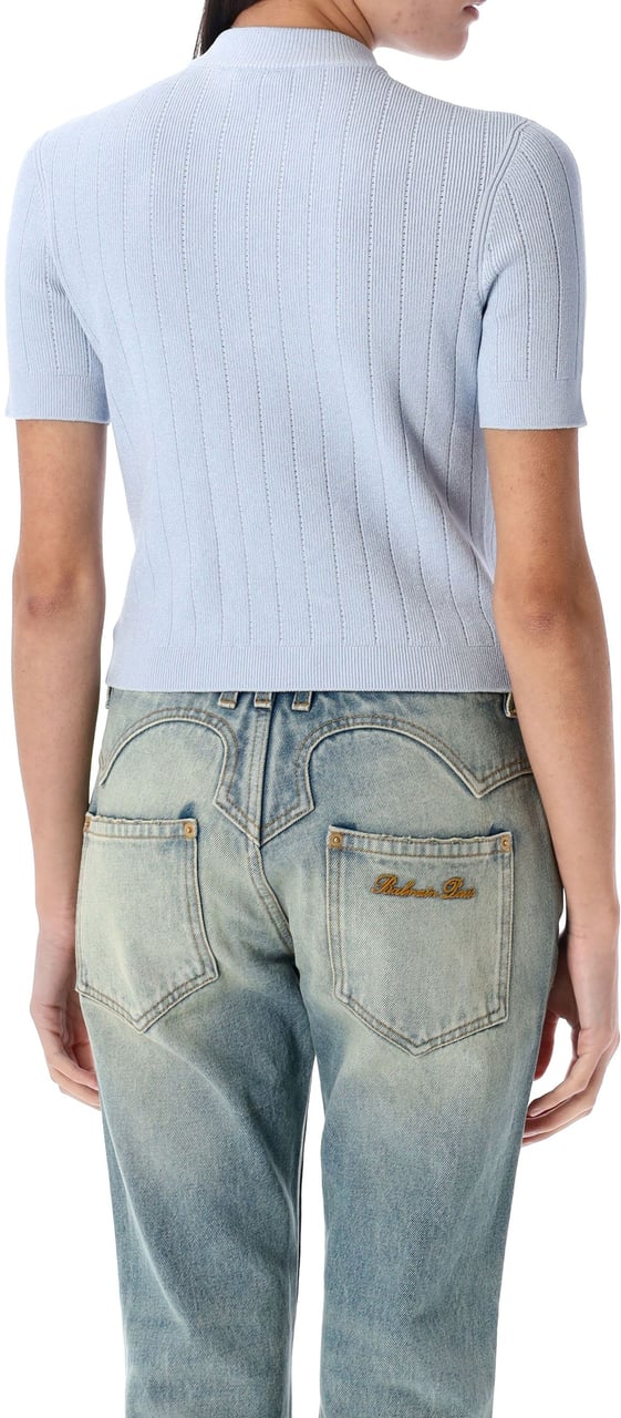 Balmain 4-pocket knitted cardigan Blauw
