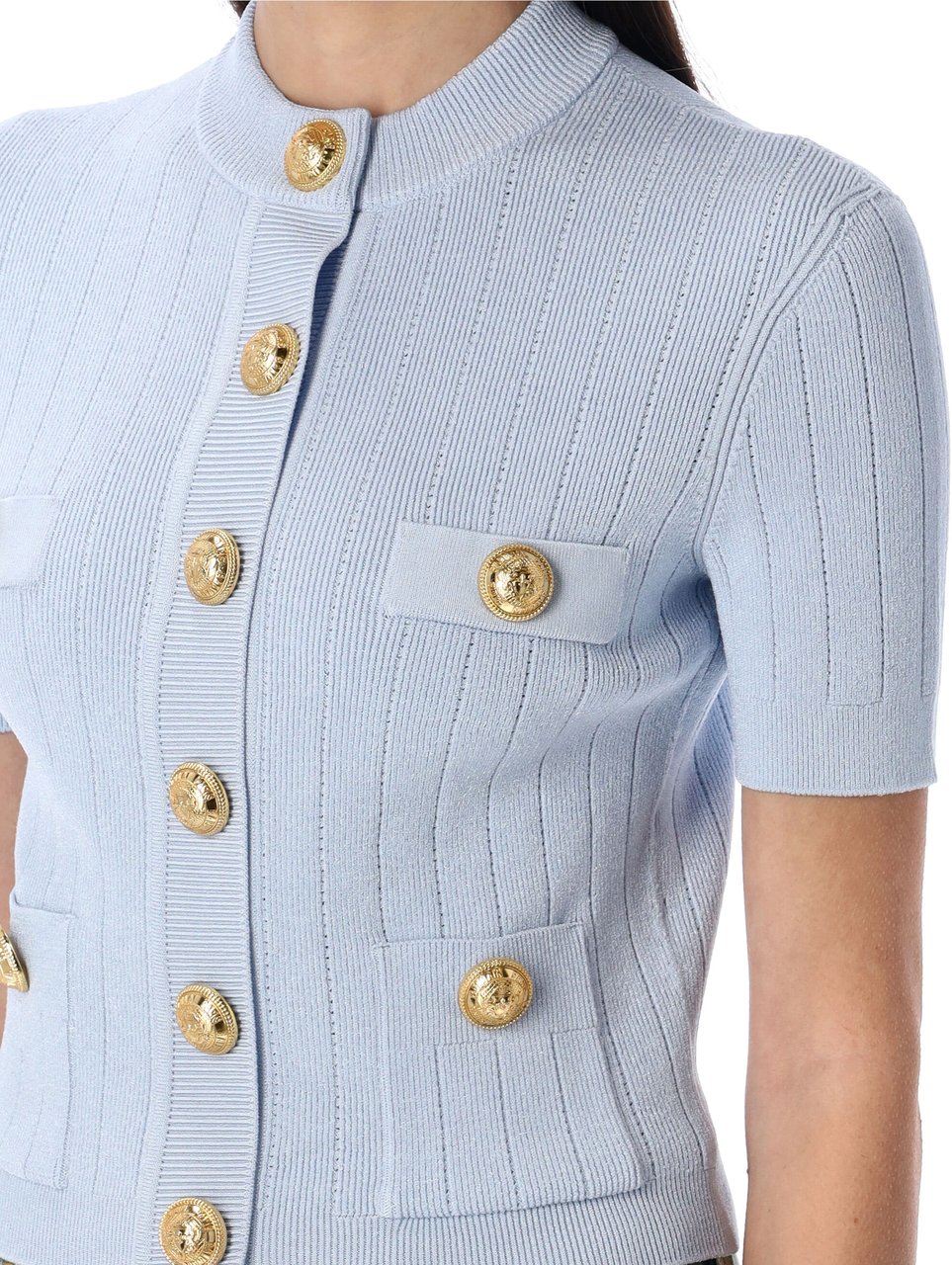 Balmain 4-pocket knitted cardigan Blauw