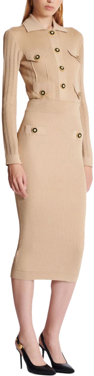 Balmain Skirts Beige Beige