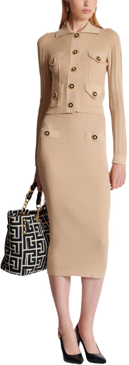 Balmain Skirts Beige Beige